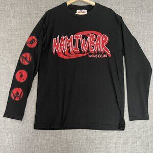 Namiwear Shirt Mens Large Wave Clan Long Sleeve Black Red Tee Manga